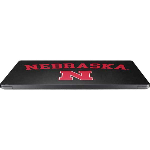 University of Nebraska Collegiate Text Black Surface Laptop 7 13.8in Skin