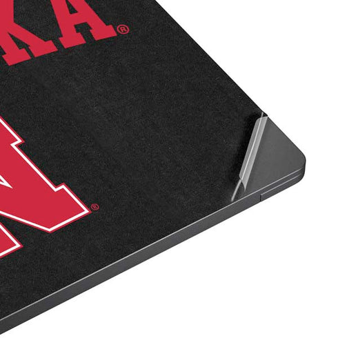University of Nebraska Collegiate Text Black Surface Laptop 7 13.8in Skin