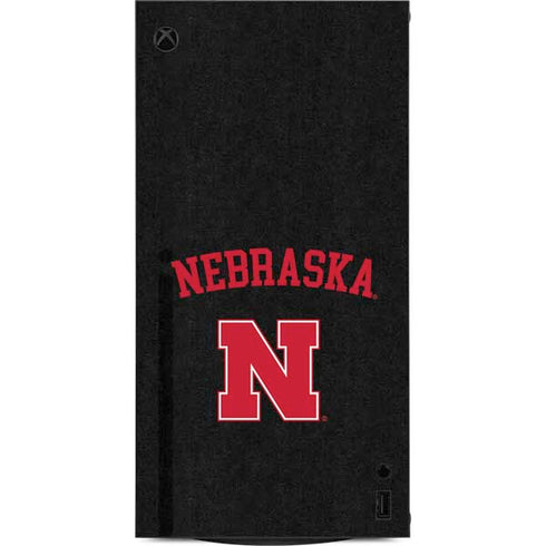 University of Nebraska Collegiate Text Black XBox Series X Digital Edition Console Skin