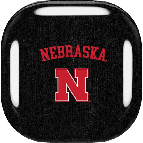 University of Nebraska Collegiate Text Black Galaxy Buds Live Skin