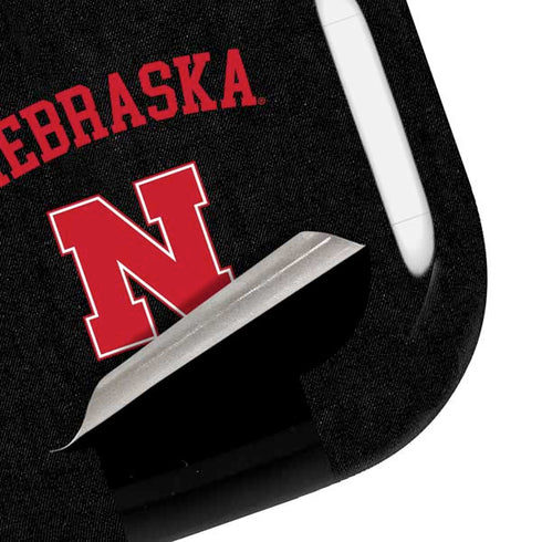 University of Nebraska Collegiate Text Black Galaxy Buds Live Skin