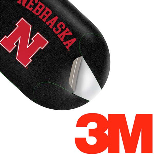 University of Nebraska Collegiate Text Black Galaxy Buds Plus Skin