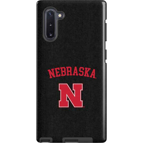 University of Nebraska Collegiate Text Black Galaxy Cases