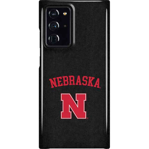 University of Nebraska Collegiate Text Black Galaxy Cases