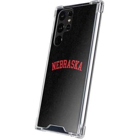University of Nebraska Collegiate Text Black Galaxy S23 Ultra Clear Case