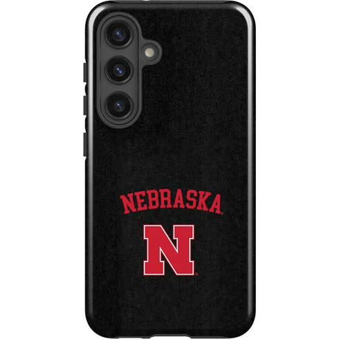 University of Nebraska Collegiate Text Black Galaxy S25 Plus Impact Case