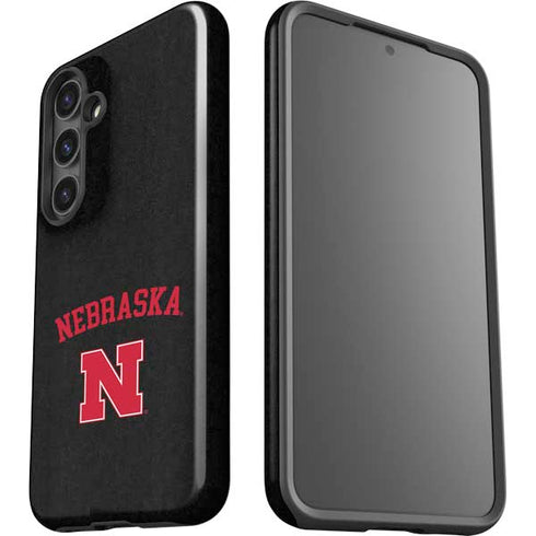 University of Nebraska Collegiate Text Black Galaxy S25 Plus Impact Case