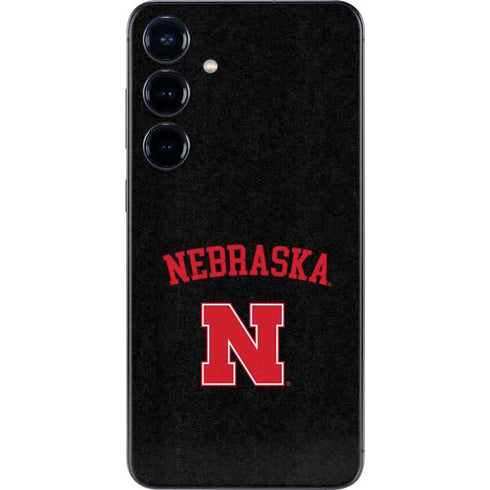 University of Nebraska Collegiate Text Black Galaxy S25 Plus Skin
