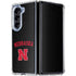 University of Nebraska Collegiate Text Black Galaxy Z Fold5 5G Clear Case