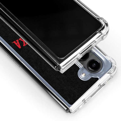 University of Nebraska Collegiate Text Black Galaxy Z Fold5 5G Clear Case