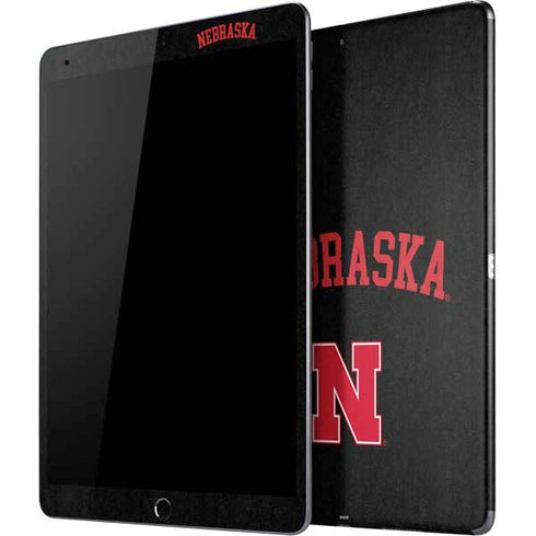 University of Nebraska Collegiate Text Black iPad Skins