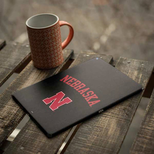 University of Nebraska Collegiate Text Black iPad Skins
