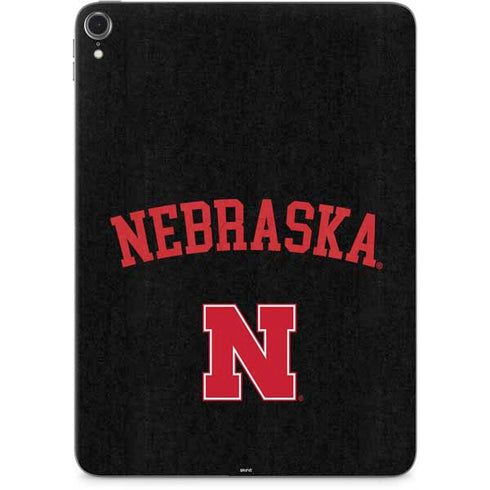 University of Nebraska Collegiate Text Black Apple iPad Pro Skin
