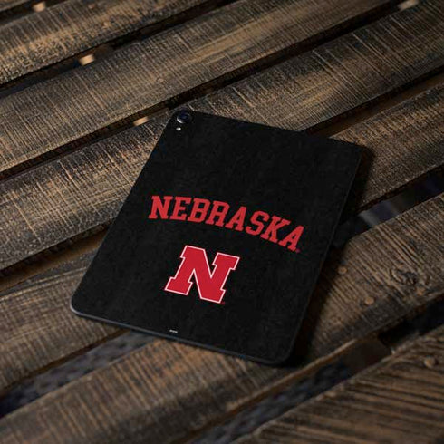 University of Nebraska Collegiate Text Black Apple iPad Pro Skin
