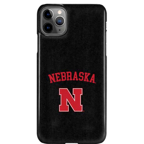 University of Nebraska Collegiate Text Black iPhone Cases