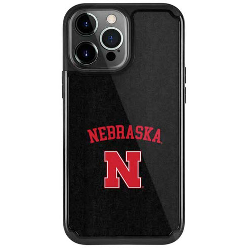 University of Nebraska Collegiate Text Black iPhone Cases