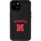 University of Nebraska Collegiate Text Black iPhone 15 Plus Waterproof Case