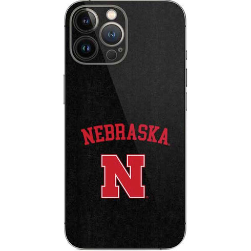 University of Nebraska Collegiate Text Black iPhone 15 Pro Max Skin
