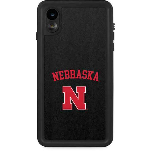 University of Nebraska Collegiate Text Black iPhone Cases
