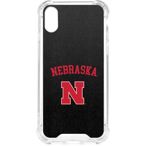 University of Nebraska Collegiate Text Black iPhone XS Clear Case