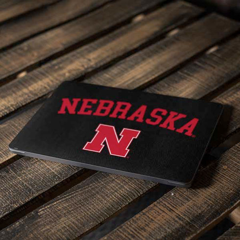 University of Nebraska Collegiate Text Black Apple MacBook Air Skin