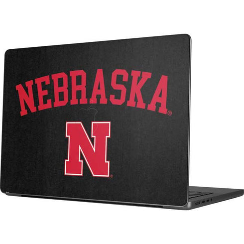 University of Nebraska Collegiate Text Black Apple MacBook Pro 14-inch Skin