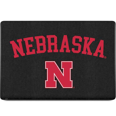 University of Nebraska Collegiate Text Black MacBook Skins