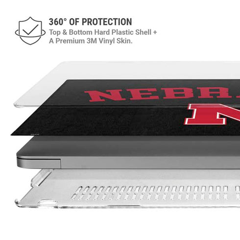 University of Nebraska Collegiate Text Black MacBook Cases