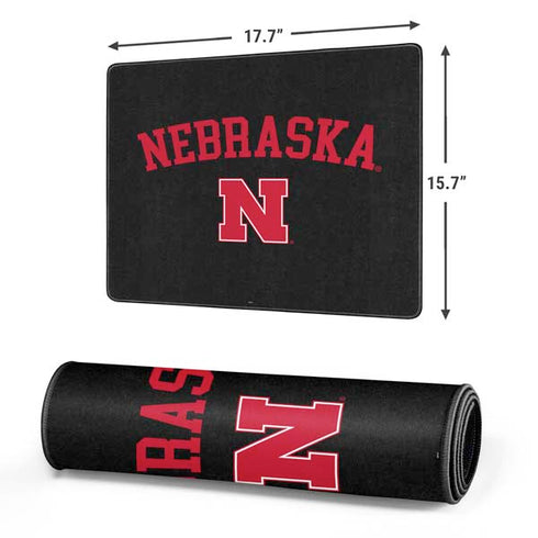 University of Nebraska Collegiate Text Black Gaming Mouse Pad