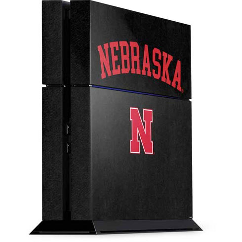 University of Nebraska Collegiate Text Black PlayStation PS4 Skins