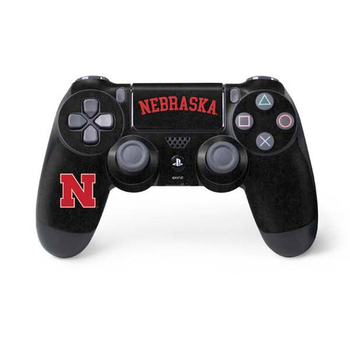 University of Nebraska Collegiate Text Black PlayStation PS4 Skins