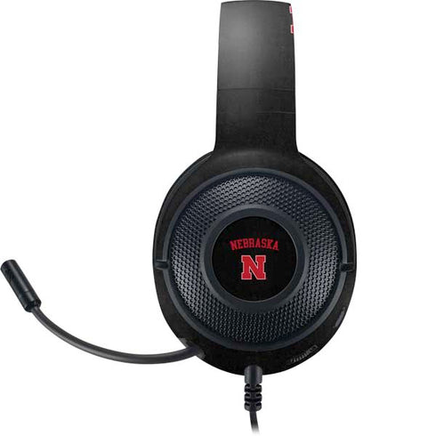 University of Nebraska Collegiate Text Black Razer Kraken X Skin