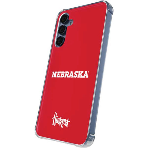 University of Nebraska Red Galaxy A35 5G Clear Case