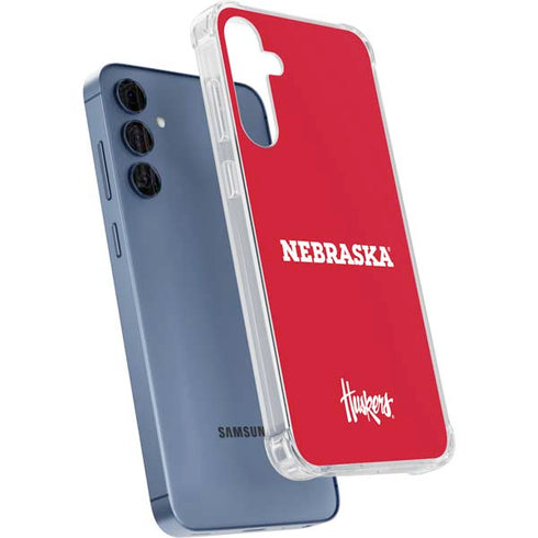 University of Nebraska Red Galaxy A35 5G Clear Case