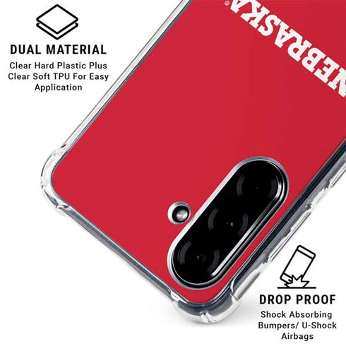 University of Nebraska Red Galaxy A36 5G Clear Case
