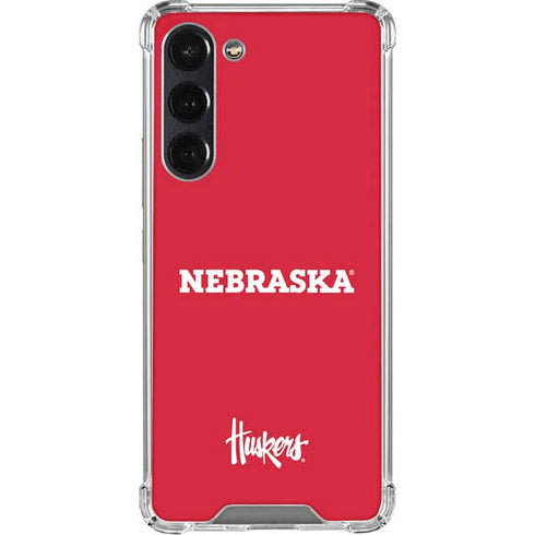 University of Nebraska Red Galaxy S24 FE Clear Case