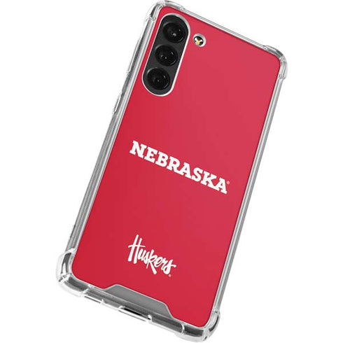 University of Nebraska Red Galaxy S24 FE Clear Case