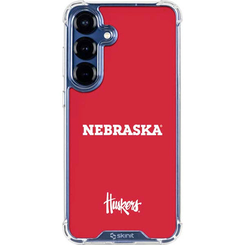 University of Nebraska Red Galaxy S25 FE Clear Case