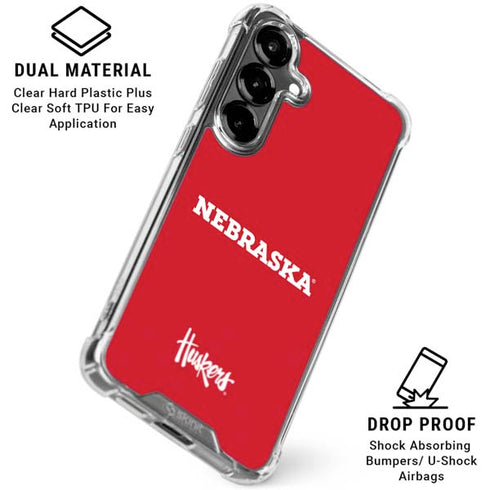 University of Nebraska Red Galaxy S26 Plus Clear Case