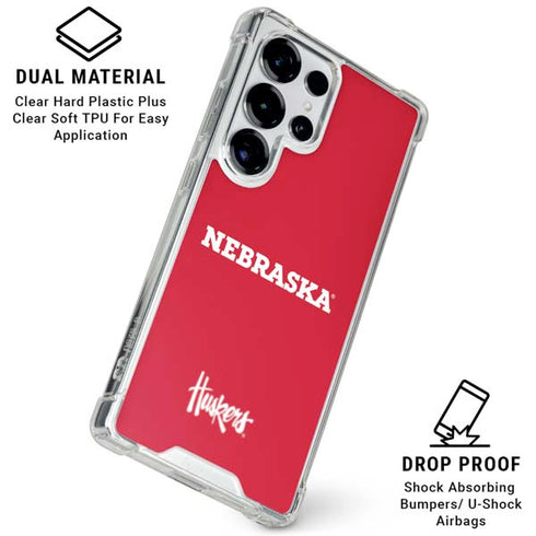 University of Nebraska Red Galaxy S26 Ultra Clear Case