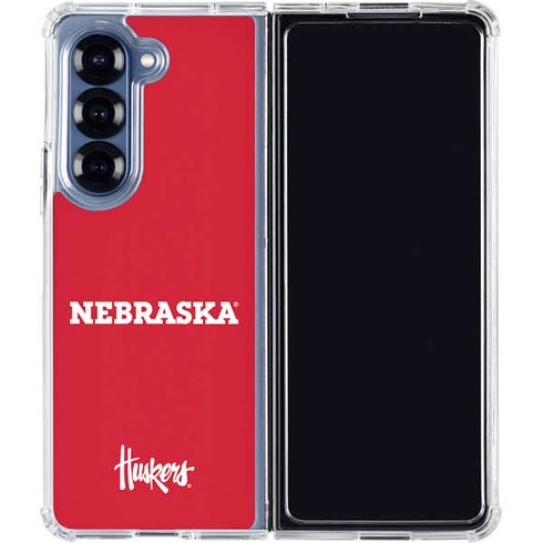 University of Nebraska Red Galaxy Z Fold7 Clear Case