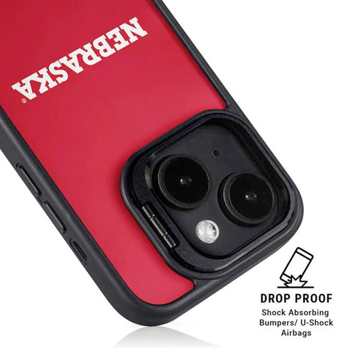 University of Nebraska Red iPhone 15 Plus Kickstand Case