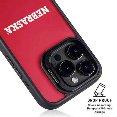 University of Nebraska Red iPhone 15 Pro Max Kickstand Case