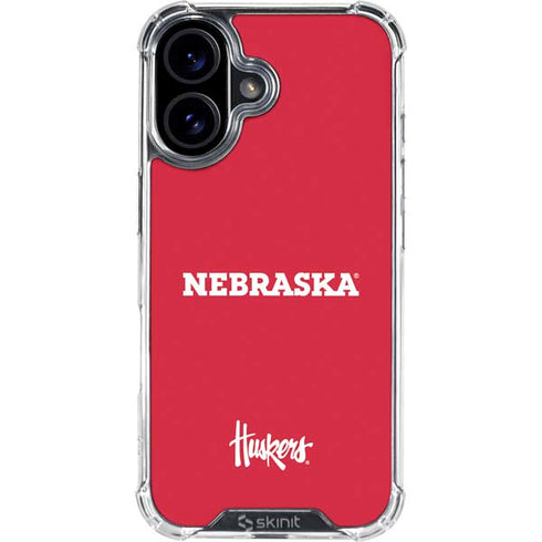 University of Nebraska Red iPhone 16 Plus Clear Case