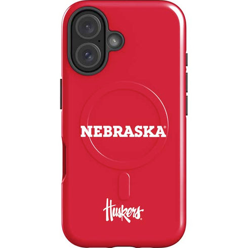 University of Nebraska Red iPhone 16 Plus Magsafe Impact Case