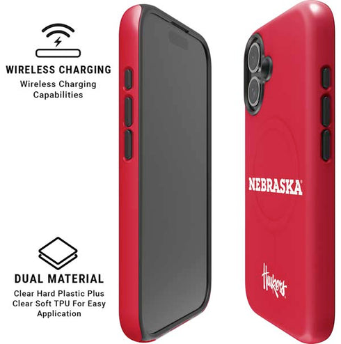 University of Nebraska Red iPhone 16 Plus Magsafe Impact Case