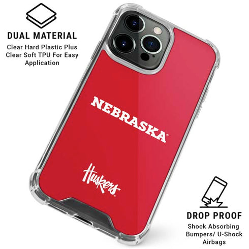 University of Nebraska Red iPhone 16 Pro Clear Case