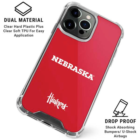 University of Nebraska Red iPhone 16 Pro Max Clear Case