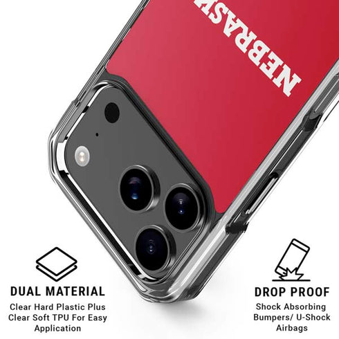 University of Nebraska Red iPhone 17 Pro Clear Case