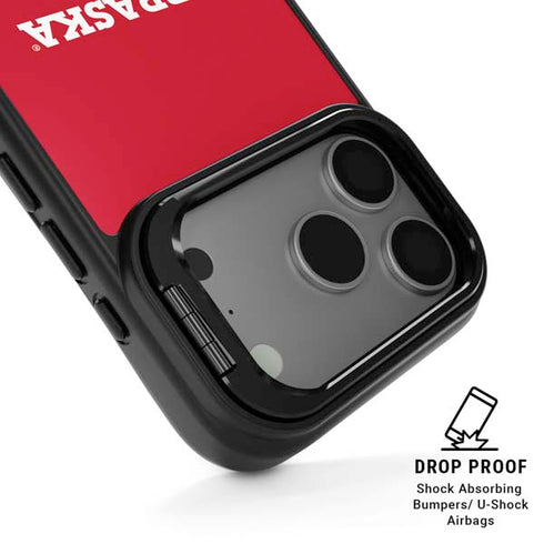 University of Nebraska Red iPhone 17 Pro Kickstand Case